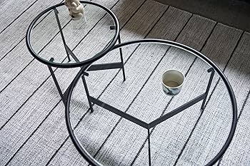 Sサイズ ガラステーブル サイドテーブル 高さ40cm HIT-240 N02 Amazon｜【東谷】ラウンドガラステーブルS HIT-240｜ダイニング